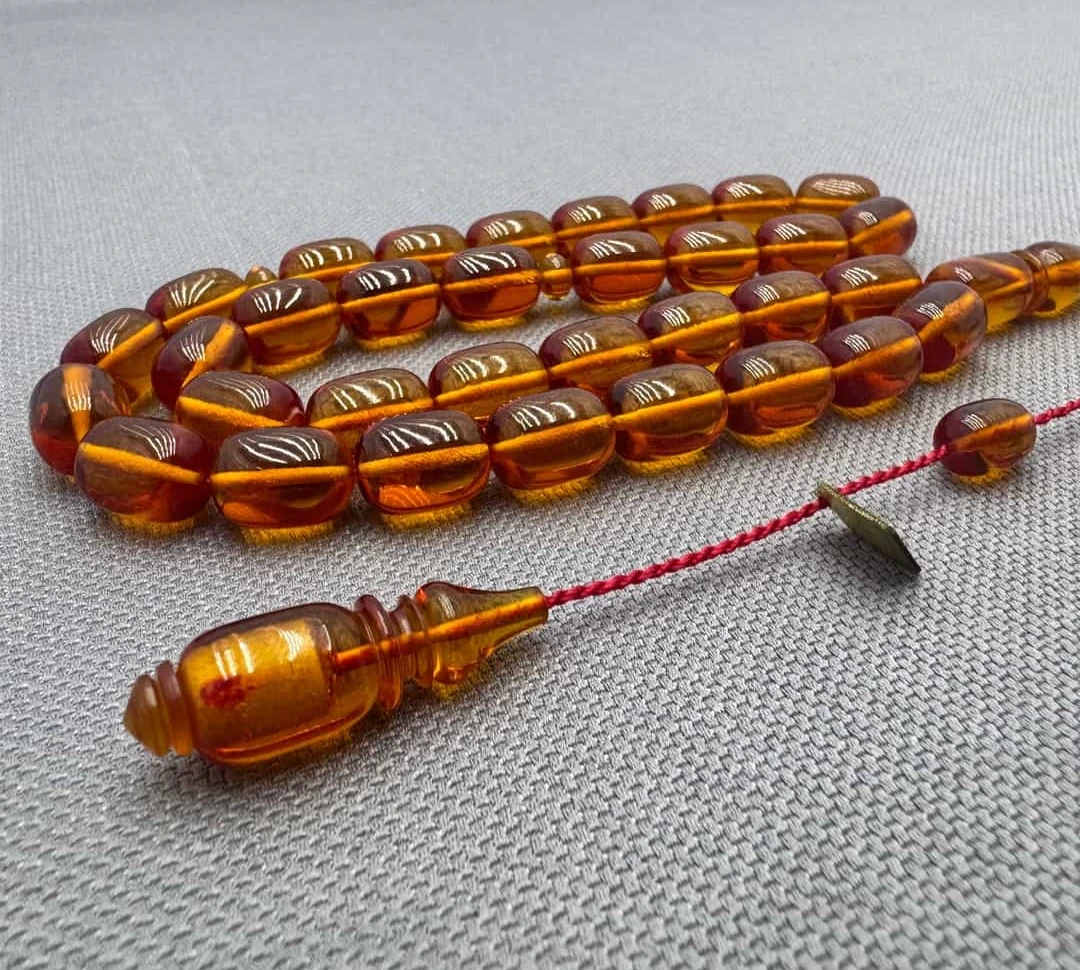 Alibaba Usta İşçilikli Kapsül Kesim Ateş Kehribar Tespih